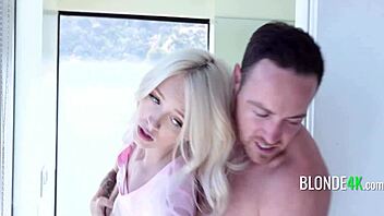 Teenie Tiny Blonde Begs for DILF Cock After Getting Caught Sneaking!