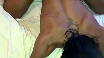 Shemale brunette with big ass rides huge cock dildo hardcore.