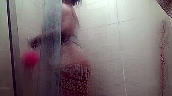 wife teases electrician into bareback shower fuck hidden from cuckold husband