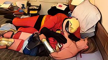 Granny Wonder Woman seduces Mr Incredible for hardcore cheating fuck in AI animated adventure