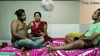 Desi wife gets shared roughly in wild threesome with ex-husband pounding her shaved pussy