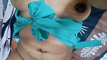 giving my juicy latina pussy and big tits oily massage till squirting orgasm