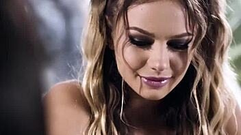 latina teen guilted into wild threesome licking classmate's cock pov