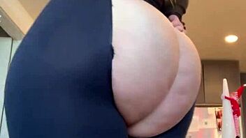 thick pawg stretches tight pants ripping clothes off big ass tits