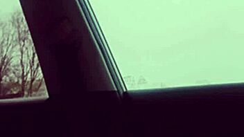 Slim black babe dances skinny waist on huge bbc outside car lover style