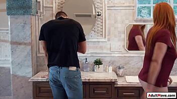 Busty Redhead STEPMOM TITTYFUCKS Stepson's MONSTER COCK