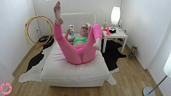 Blonde Samantha Rone Rides Dildo Cowgirl Bedroom Wet Pussy Orgasm