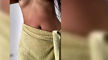 over 18 colleague rides cock hard post bath in her room