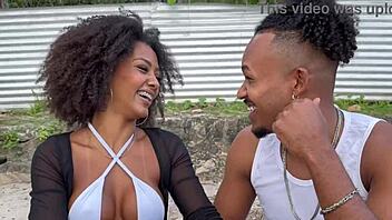 Black couple shares beach stranger for bisexual fun