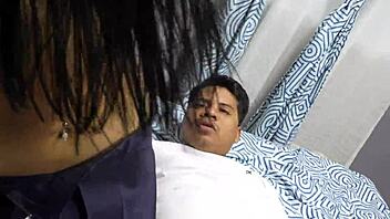 stepsister's expert massage milks stepbro's throbbing cock part 2