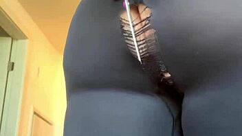 thick pawg stretches tight pants ripping clothes off big ass tits