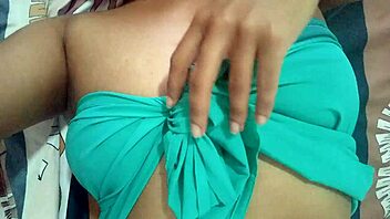 giving my juicy latina pussy and big tits oily massage till squirting orgasm