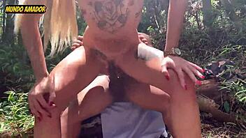 Beautiful Skinny Blonde Amateur Fucks Deep In Woods