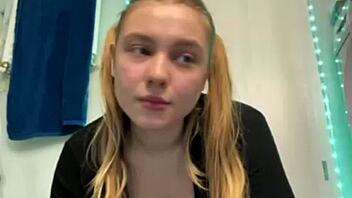 wanna watch her squirt orgasm in bathroom wet pussy?