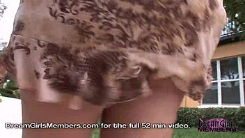 Thick florida latina flashes shaved pussy public and private