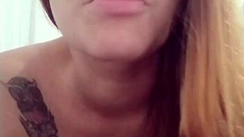 married redhead plays with lover on video call till husband punishes her pussy