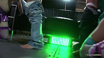 blonde milf's fake tits bounce in wild anal orgy?