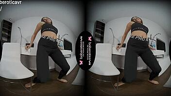 VR Solo Teen Miledy Toys Shaved Pussy Teasing to Orgasm!