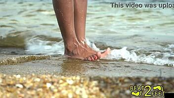 giggles feet get sandy and tickled at the beach backstage fun