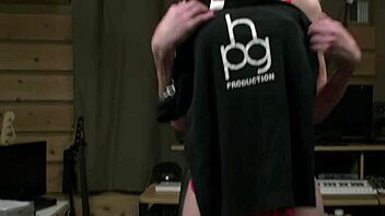 Straight guy bounces on shemale's massive cock anally