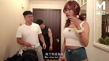 stepmother and stepsister steal virginity in mid-autumn group cowgirl orgy