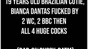 bianca dantas' tight pussy gaped by two monster bbc in toilet dap