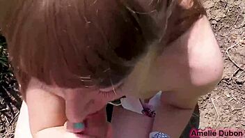 hey cute girl, suck this big stranger dick outside cum in mouth?