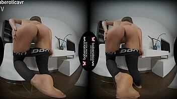 VR Solo Teen Miledy Toys Shaved Pussy Teasing to Orgasm!