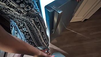 i tease her horny in kitchen before fucking wildly