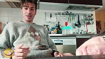 valentine's morning blowjob and swallow from cute homemade babe