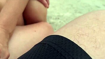 milf strokes big cock pov while crowds watch outdoor