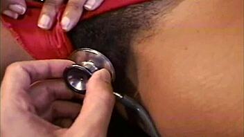 Doctor examines full bush on hairy milf patient