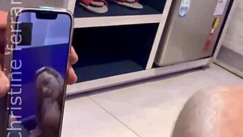 Hotwife Drills Deep While Cuckold Hubby Peeks Via Video Call Full Bareback Creampie