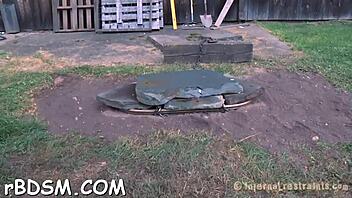 bound couple plays rough bdsm doggystyle cunt pounding game