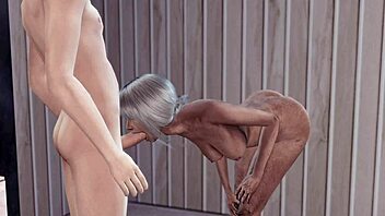 HE CAUGHT HER RIGHT AFTER SHOWER FUCKS MATURE HENTAI