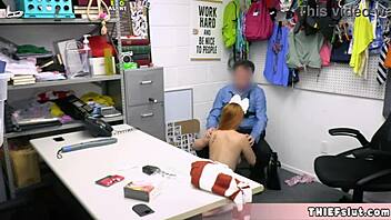 cute petite redhead violet's garage punishment fucks her tiny pussy hard