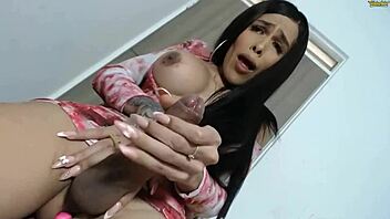 Trans Squeezes Massive Cock in Crossdressing Frenzy