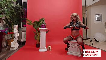 busty bimbo kitana montana shows off curves backstage chat