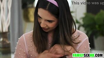 Brunette teen pounds stuck older man's monster cock hardcore