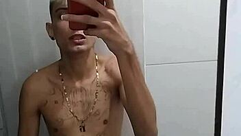 guy jerks off furiously in bathroom after soccer game solo amateur style