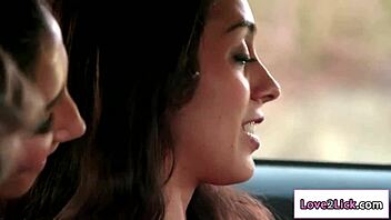 two teen sluts dare candice to lick lilly's pussy deep