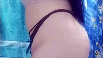 mexican big ass secretary strips uniform shows fat culo and tits in laundry!