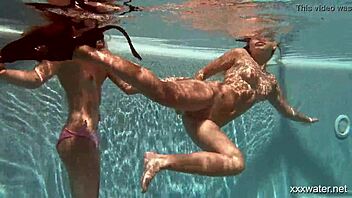 Holy shit! Sexy serbian and russian lesbians grinding tight asses underwater in steamy shower!