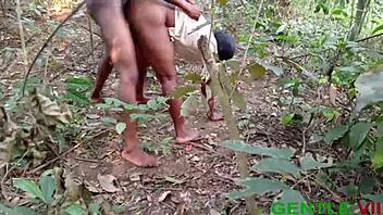 big cock ravages wet pussy deep in forest