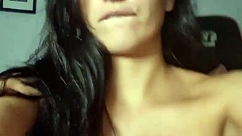 Dressed Leopard Claudia Bavel Fingers Dildo Masturbates Gaming Chair Closeup