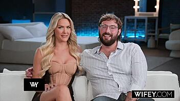 gorgeous blonde hotwife savvy suxx rides huge cock for fiance