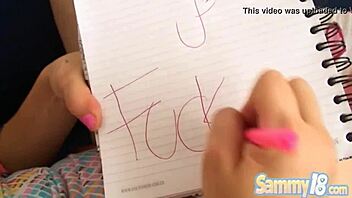 sammy vigorously fingers her petite teen pussy in solo tease