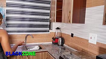 oh umm my curvy ebony babe's fat belly fingering in kitchen feels sooo good