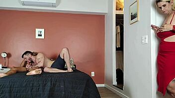 Stepmom spies horny stepson craves joining his huge cock fuck