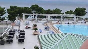 lisa and i masturbate flashing pussies on croatian holiday balcony!